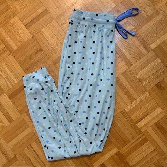 George Peached Jersey Jogger Turquoise Polka Dot Pyjama Size Medium - Picture 1 of 5
